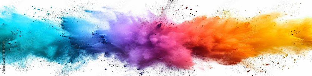 Obraz premium 鮮やかな虹彩：ペイントカラーパウダーの幻想的な爆発,Vibrant iridescence: a fantastic explosion of paint color powder,Generative AI 
