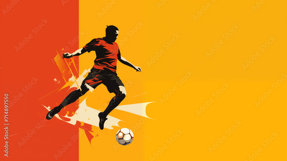 Obraz premium football player abstract background