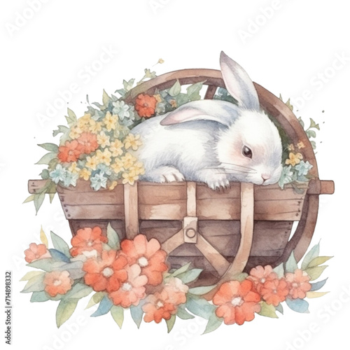 Rabbit in Flower Box