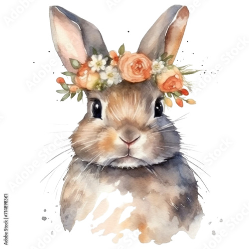 rabbit and flower crown