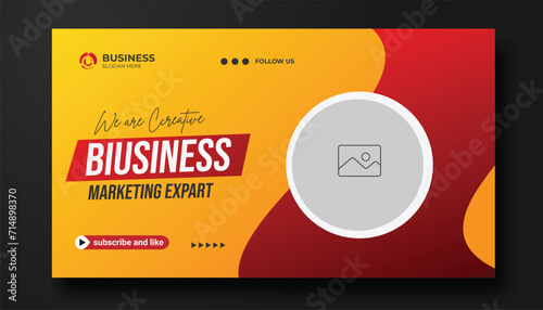 YouTube thumbnail template and business thumbnail for corporate video thumbnail YouTube thumbnail or workshop promotion web banner template	