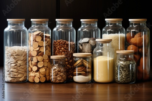 background glass jars for storing bulk