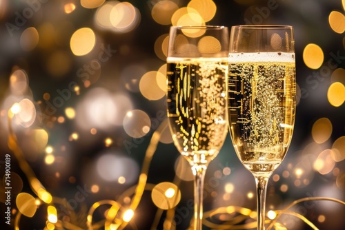 Toasting to Celebration: Champagne Glasses and Sparkles