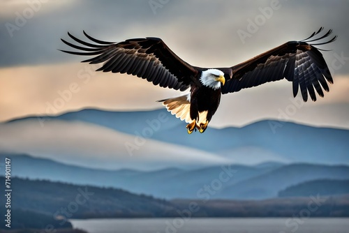 black eagle in flight