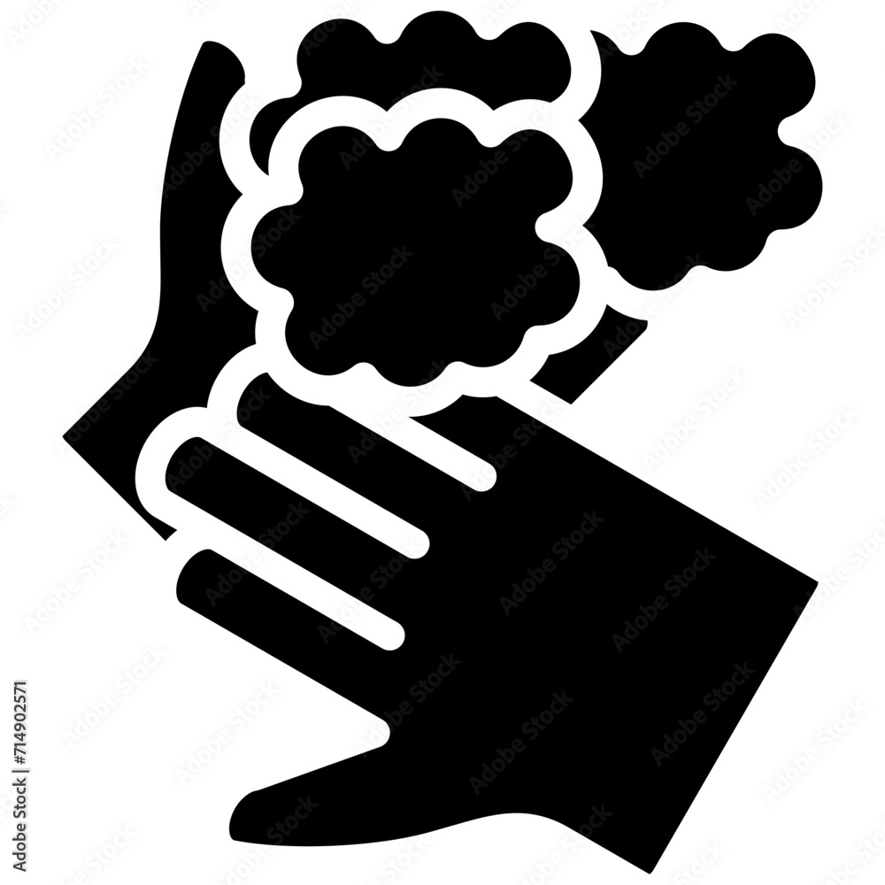 Scrubbing with Hand vector icon illustration of Housekeeping iconset. Scrubbing with Hand vector icon illustration of Housekeeping iconset.