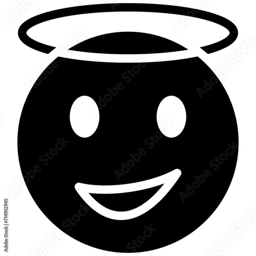 Smiling Face with Halo vector icon illustration of Emoji iconset.