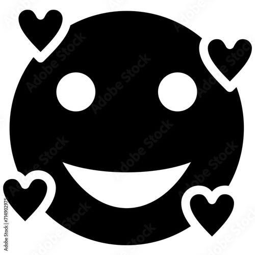 Smiling Face with Heart Eyes vector icon illustration of Emoji iconset.