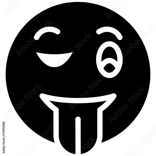 Winking Face with Tongue vector icon illustration of Emoji iconset.