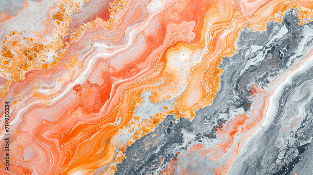 Sherbet Orange and Cool Gray marble background Sherbet Orange and Cool Gray marble background