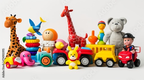 toys collection isolated on white background