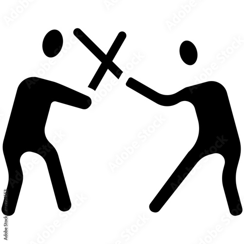 Fencing vector icon illustration of Olympics iconset.