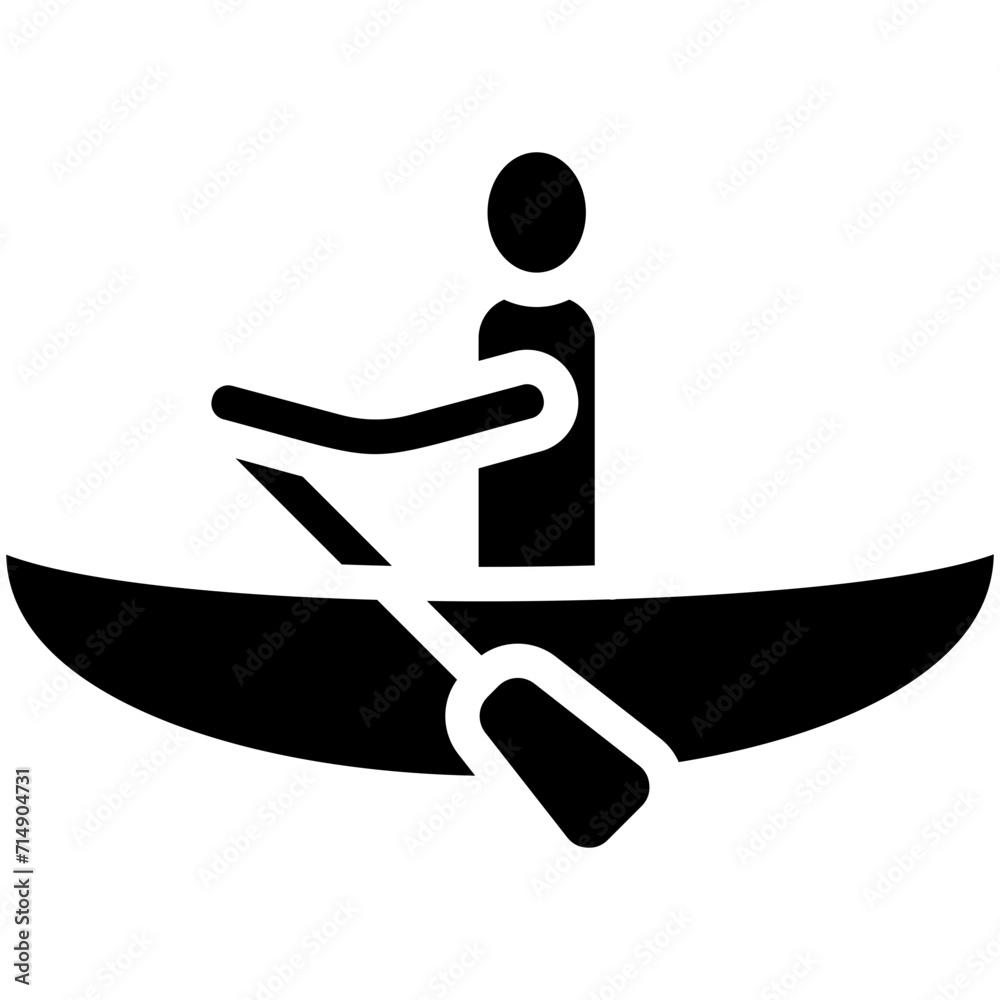 Rowing vector icon illustration of Olympics iconset. - obrazy, fototapety, plakaty 