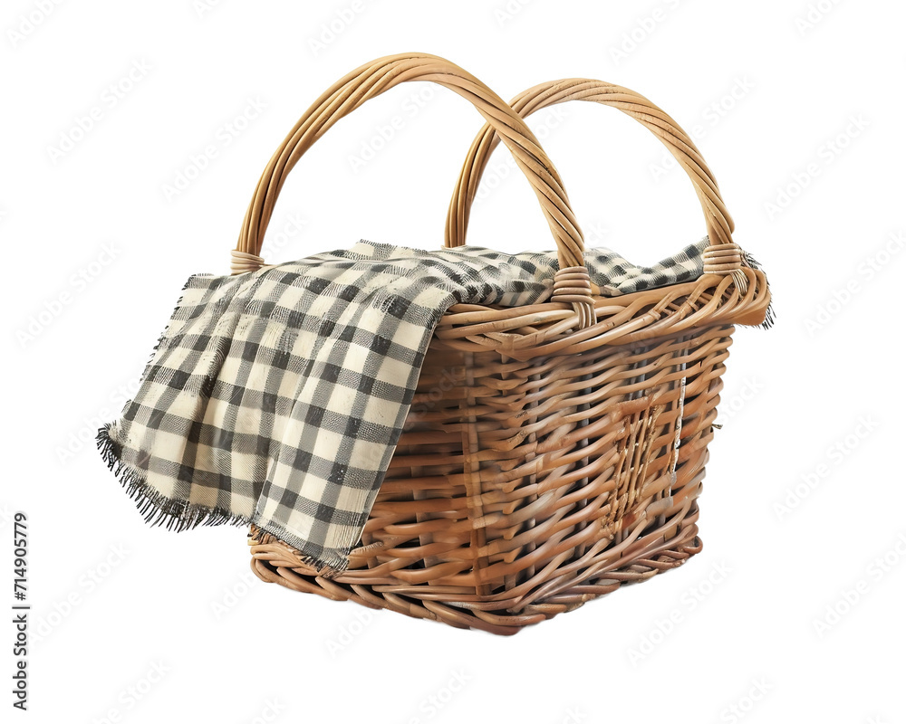 empty basket isolated on white