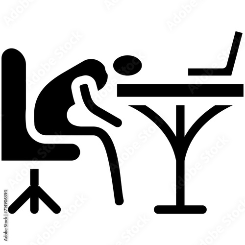 Sleepy Worker vector icon illustration of Work from Home iconset.