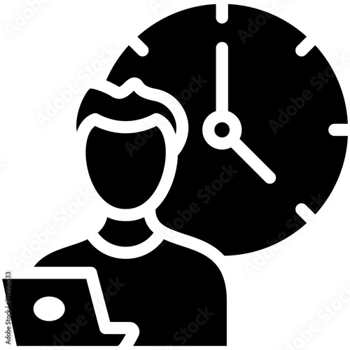 Working Hours vector icon illustration of Work from Home iconset.