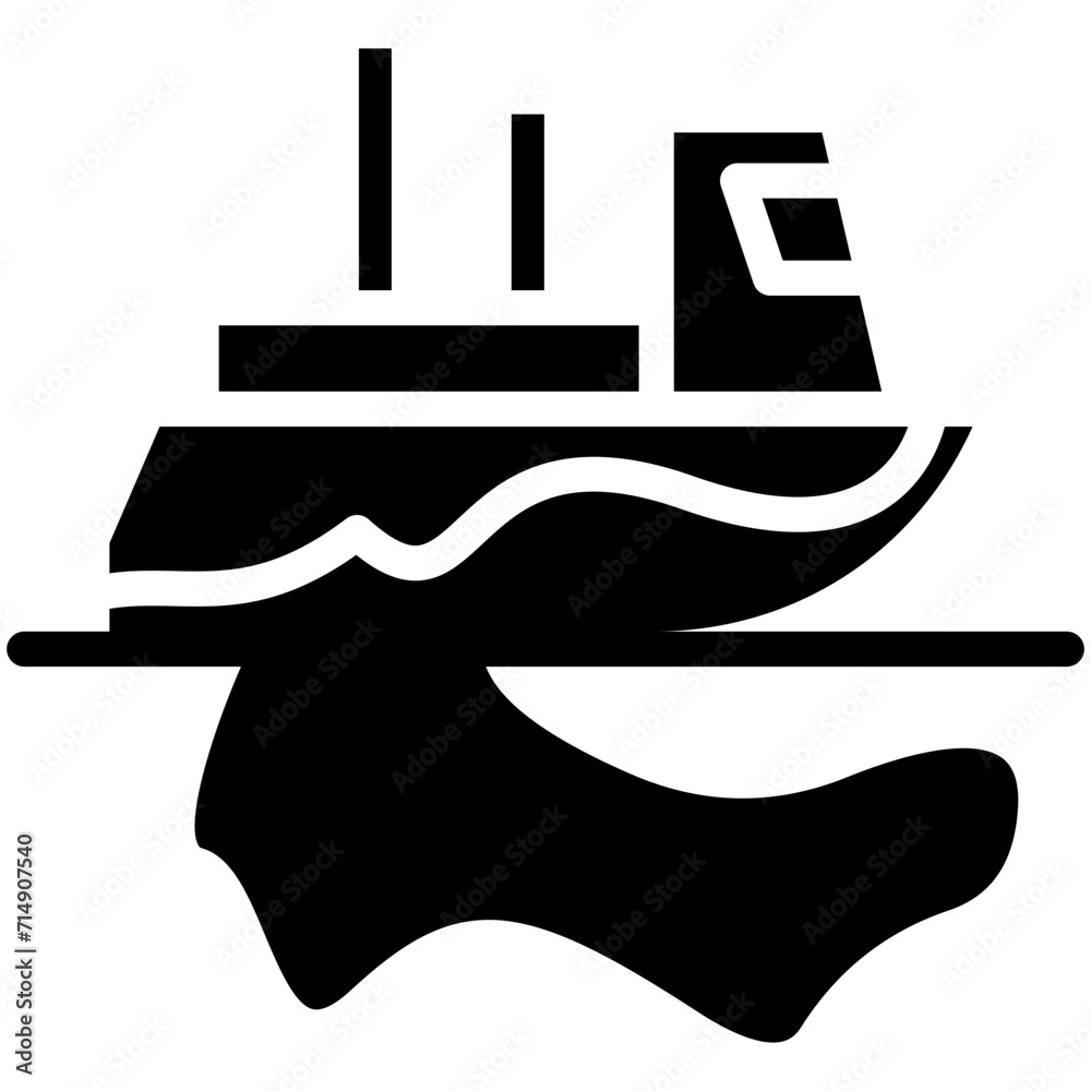 Obraz premium Ocean Oil Spill vector icon illustration of Pollution iconset.