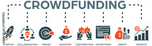 Crowdfunding web icon vector illustration concept