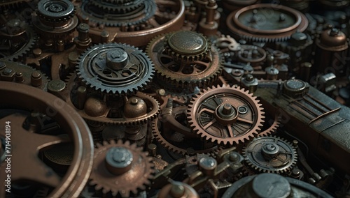 A close up of a bunch of gears