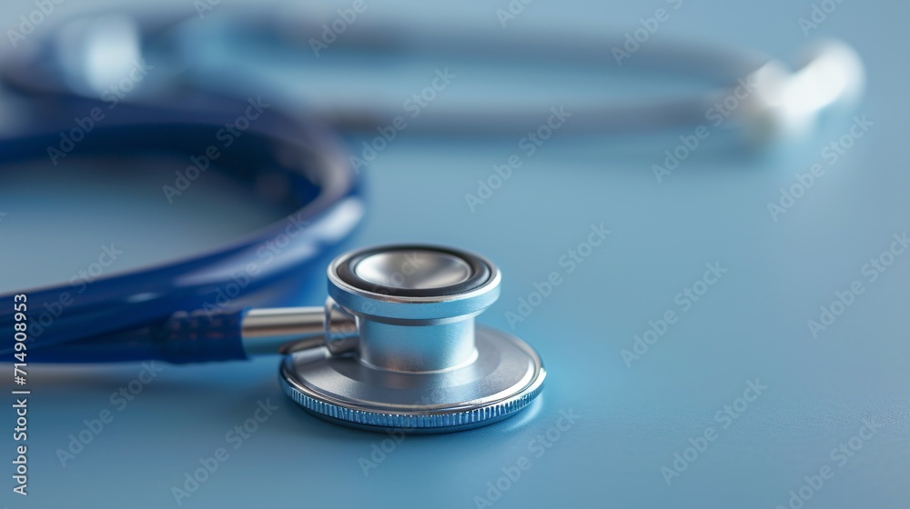 A stethoscope on a blue background Generative AI A stethoscope on a blue background Generative AI
