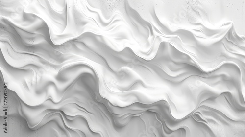 White Wavy Plaster Texture Background with Abstract Wave Pattern