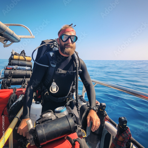 Diver in a boat.
