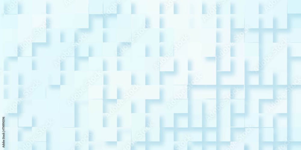 Modern business concept geometric blue pattern with square shapes, Modern seamless blue cube 3d extrude background, Blue Blocks Wall with geometric pattern, gradient of abstract blue grid pattern.