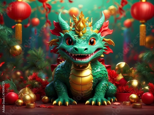 The Green and Gold Baby Dragon .