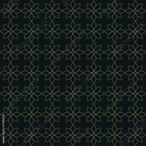 Ramadan Pattern Background Deep Green Flower