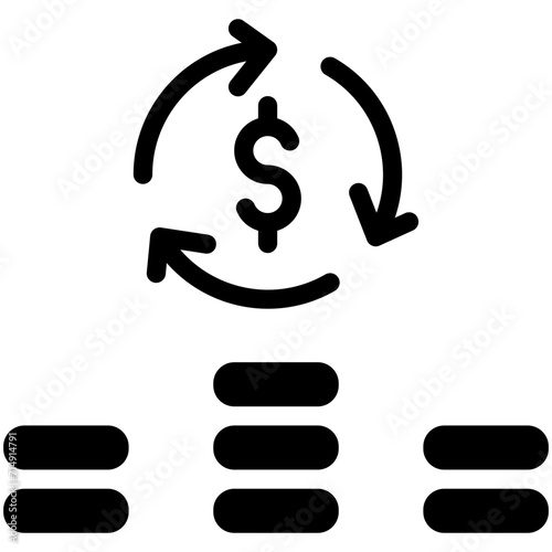 Cash Flow vector icon illustration of Finance and Money iconset.