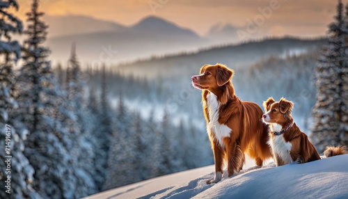 dogs in the snow photo