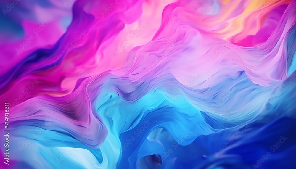 Abstract colorful background with flowing pink and blue hues, resembling silk fabric in motion.