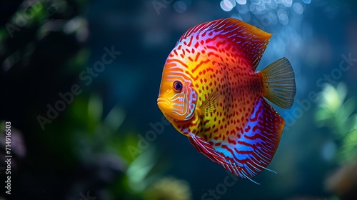 Close-up of a majestic discus fish.