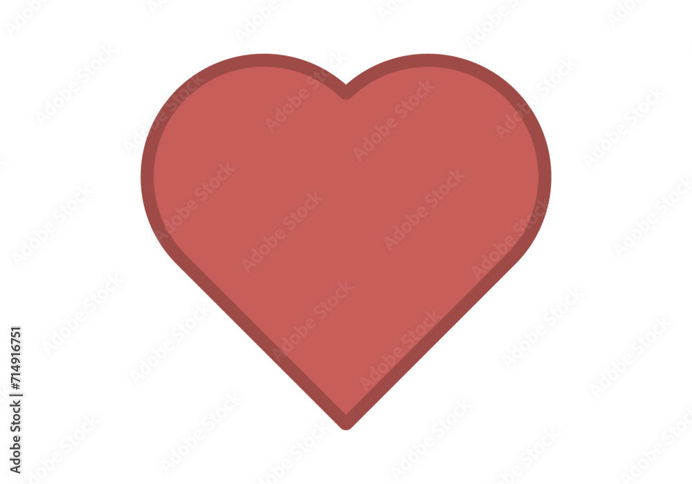 Icono de un corazón con bordes rojos. Icono de un corazón con bordes rojos.