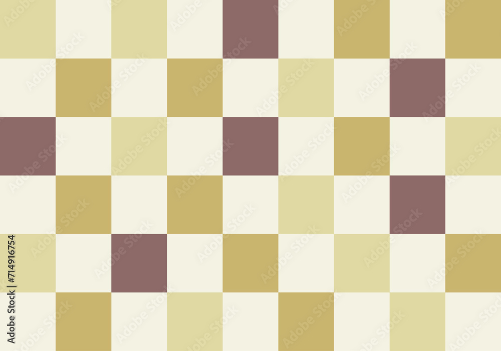 Fondo de cuadricula ajedrezada de color amarillo y marrón.