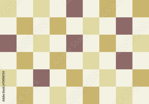Fondo de cuadricula ajedrezada de color amarillo y marrón. photo