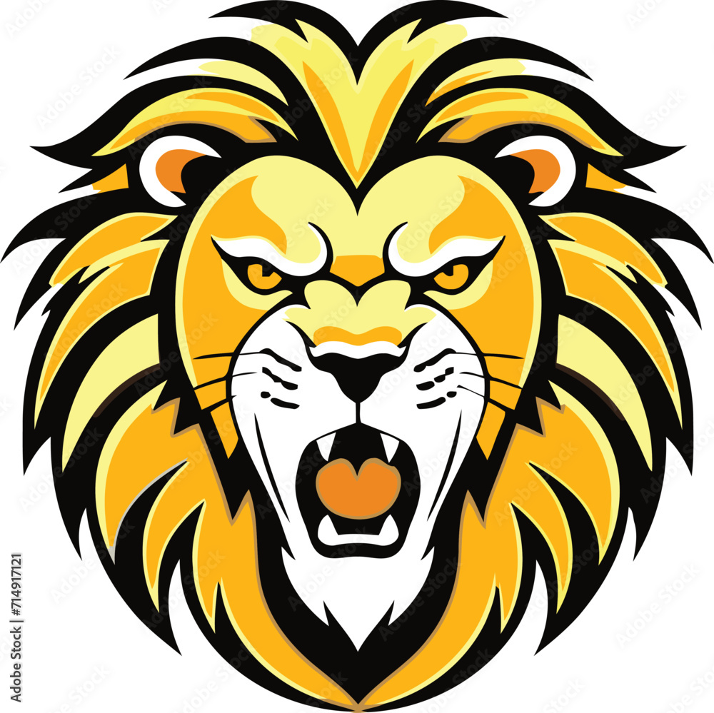 Lion Rage Head Logo Vector Art illustrator Design