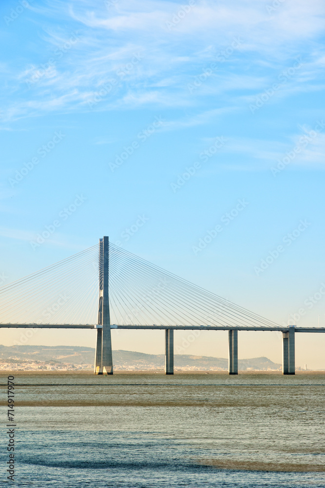 Scenic view of Vasco da Gama bridge Scenic view of Vasco da Gama bridge