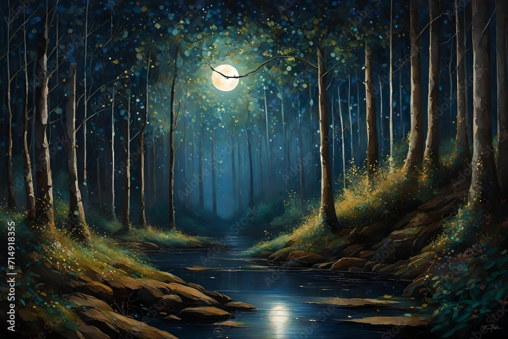 Fototapeta premium forest in the night