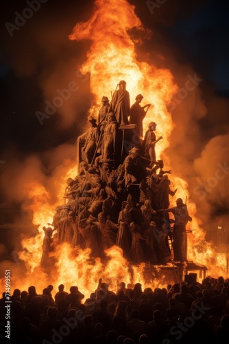 the monument burning of "las fallas", festivity in Valencia