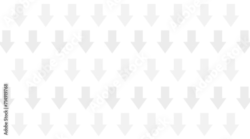 Decreasing gray arrows on white background pattern