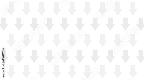 Decreasing gray arrows on white background pattern