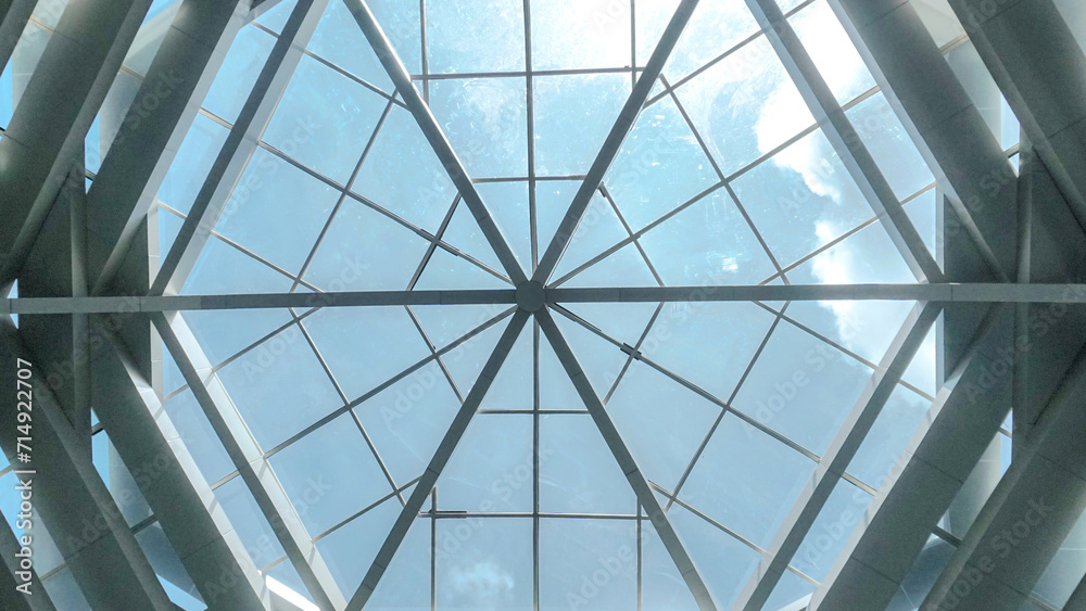 Large Hexagon Geometric Ceiling as a Modern Decor Element Large Hexagon Geometric Ceiling as a Modern Decor Element