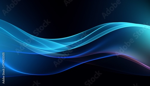 Abstract blue waves on a dark background, digital illustration for modern design.