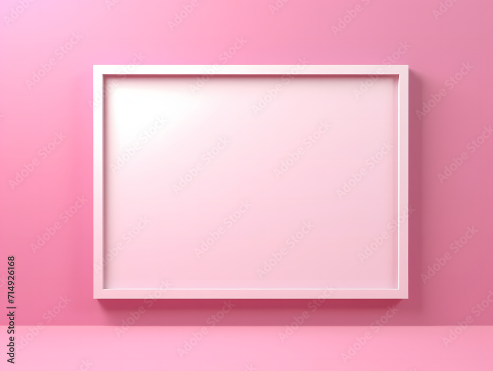 3D empty frame mockup on a pink background
3D empty frame mockup on a pink background