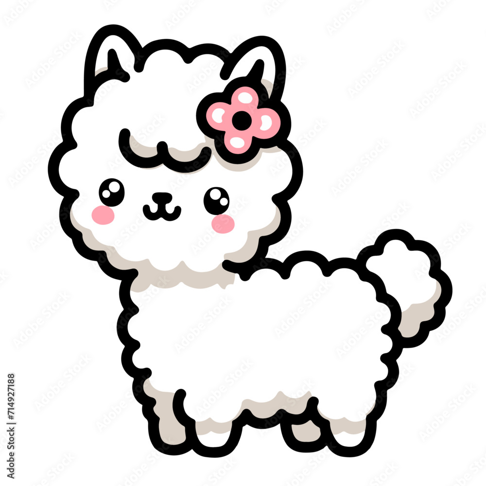 Alpaca lama sheep cartoon vector art Alpaca lama sheep cartoon vector art