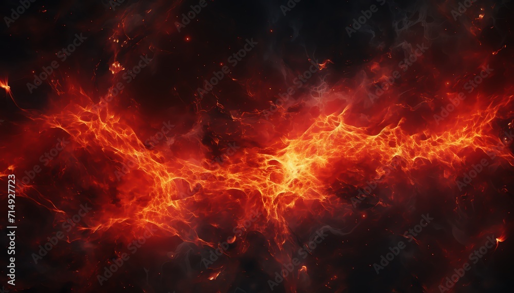 Abstract fiery background with vibrant orange and red hues simulating intense flames or molten lava.