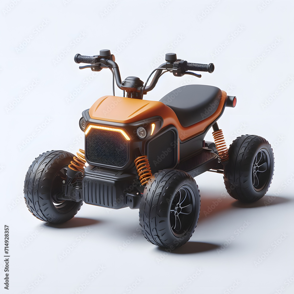 Off-Road Fun: Robust Electric ATV with Orange Accents for Young Riders Off-Road Fun: Robust Electric ATV with Orange Accents for Young Riders