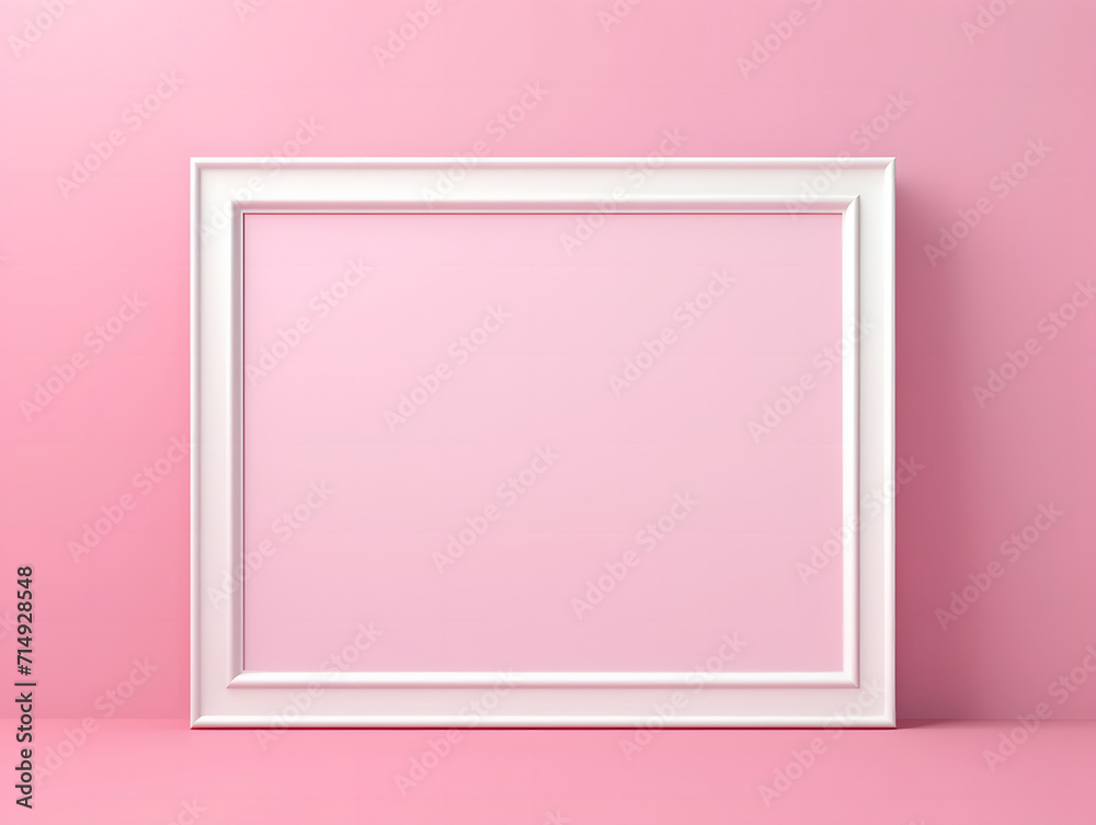 3D empty frame mockup on a pink background
3D empty frame mockup on a pink background