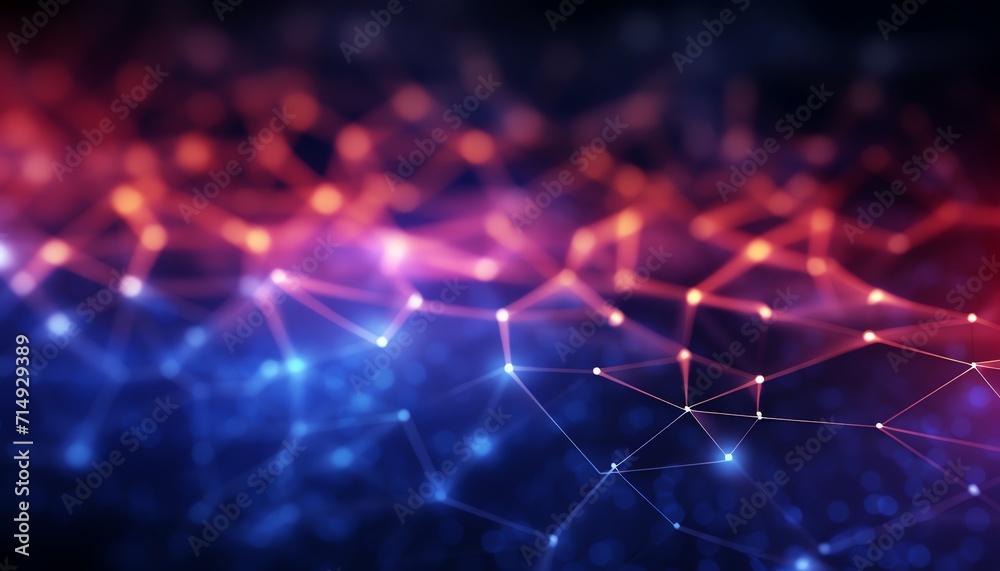 Abstract network connection background with glowing lines and dots in ...