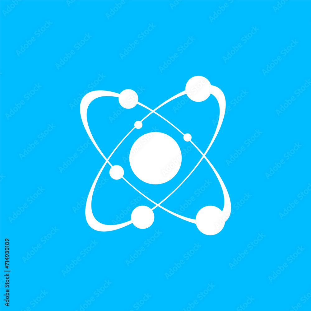 Atomic particles blue background design vector Atomic particles blue background design vector